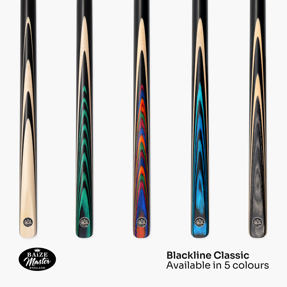 Baize Master BLACKLINE CLASSIC 2 Piece English Pool Cue and Case Set 8.5mm Pro Impact Tip