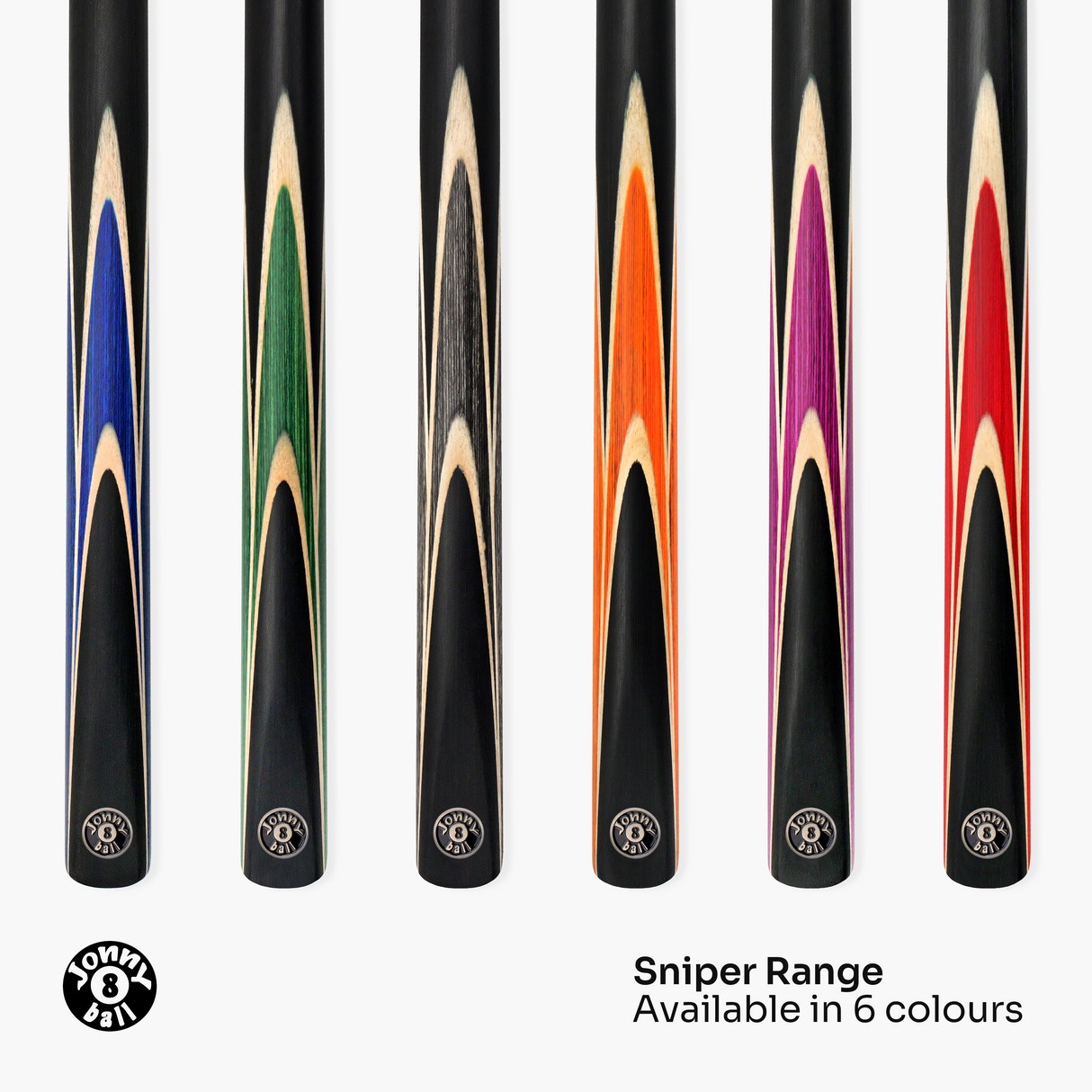 Jonny 8 Ball 3/4 SNIPER 57 Inch Ash English Pool Cue with 8mm Layered Pro Tip