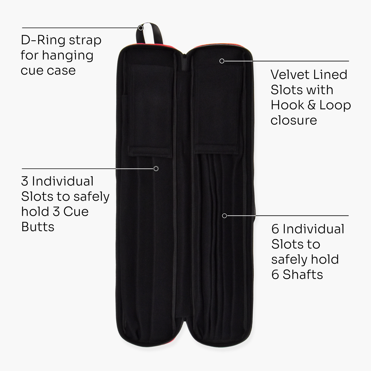 Dynamite Billiards by Darren Appleton 2 Piece American Pool Cue Case Bag with Shoulder Straps – 3 x 6 – Holds 3 Butts and 6 Shafts