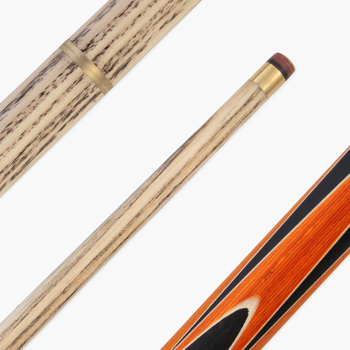 Jonny 8 Ball 2 Piece ORANGE SNIPER Pool Cue and Case Set with Jonny 8 Ball Black Reinforced Case + 2 Chalks