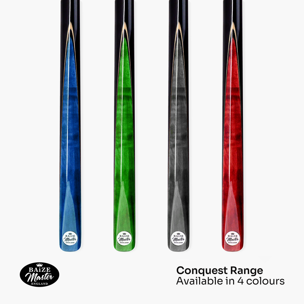 Baize Master 57 Inch CONQUEST 2 Piece Snooker Pool Cue Matching Ash Shaft 9.5mm Tip