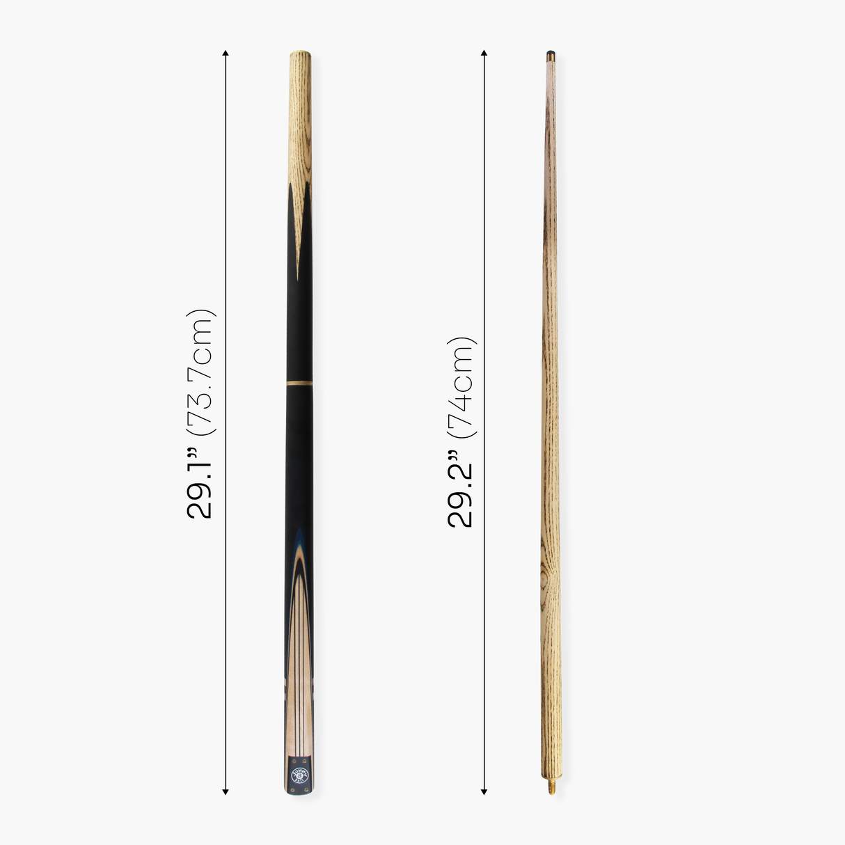 Jonny 8 Ball 57 Inch 3 Piece Length Adjustable Cue 9mm Tip - Shorten to 44 Inch + Black Reinforced Hard Case