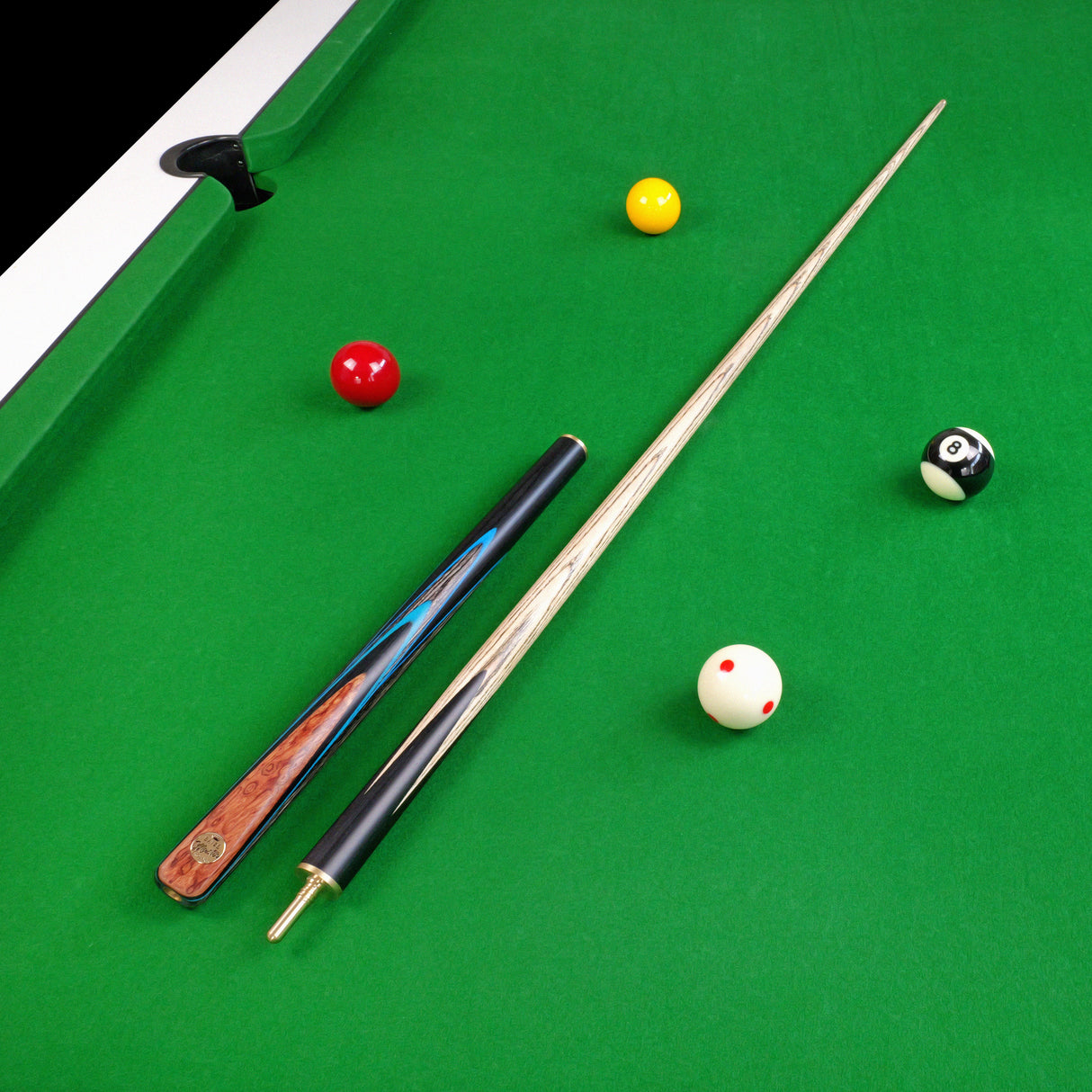 Baize Master Sapphire Marksman ¾ Joint English Pool Cue and Case Set with 8.5mm Baize Master Blue Pressed Tip