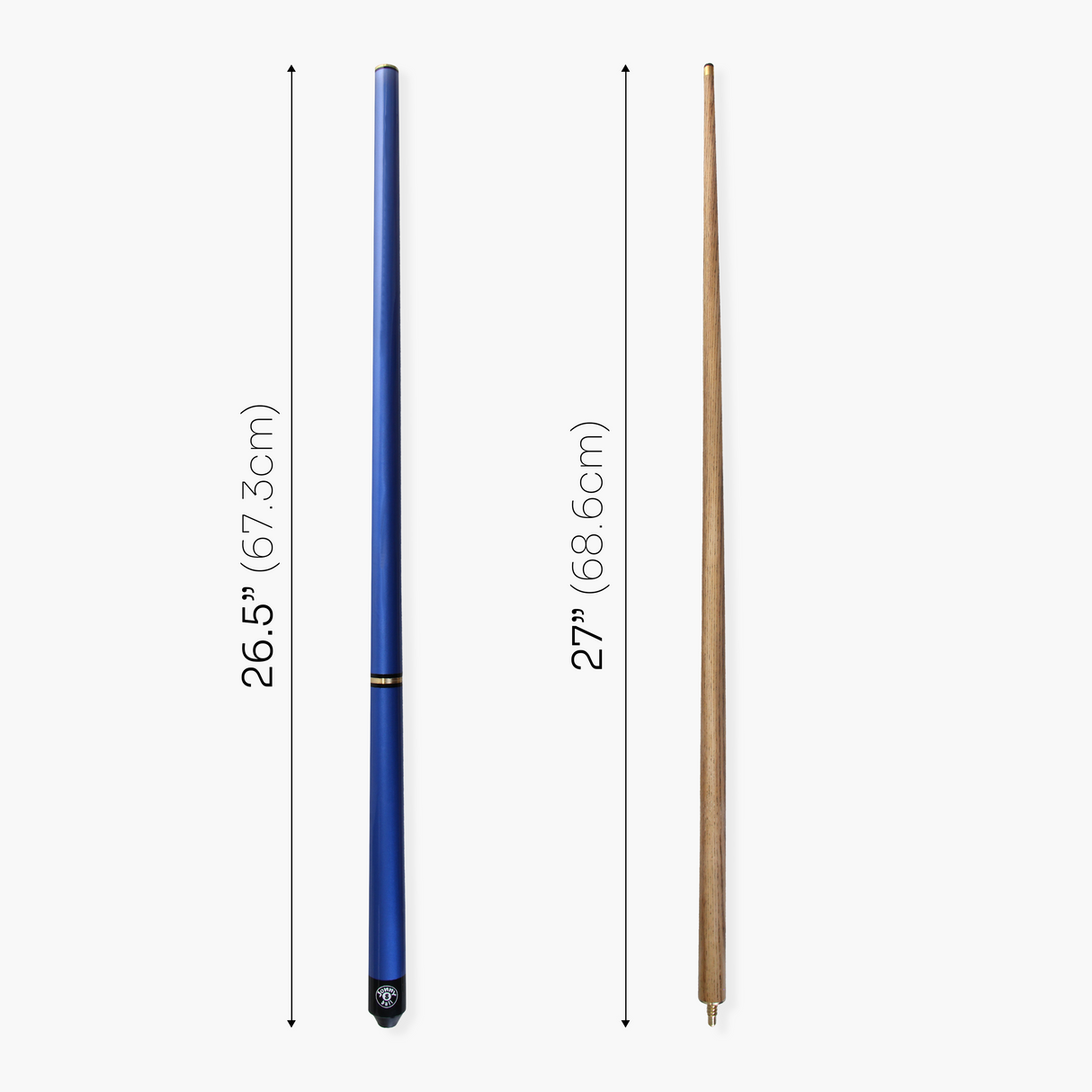 Jonny 8 Ball 52" BLUE PRO-TRIAD 3 Section Pool Cue - 8mm Elk Master Tip