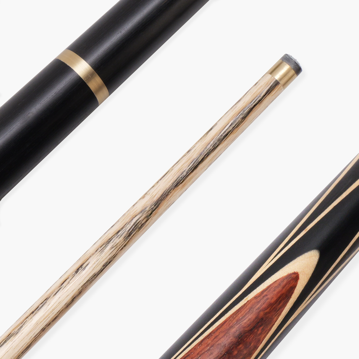 Baize Master Gold Series White Ascot 3/4 Joint English Pool Cue and Case Set with 8.5mm Tip