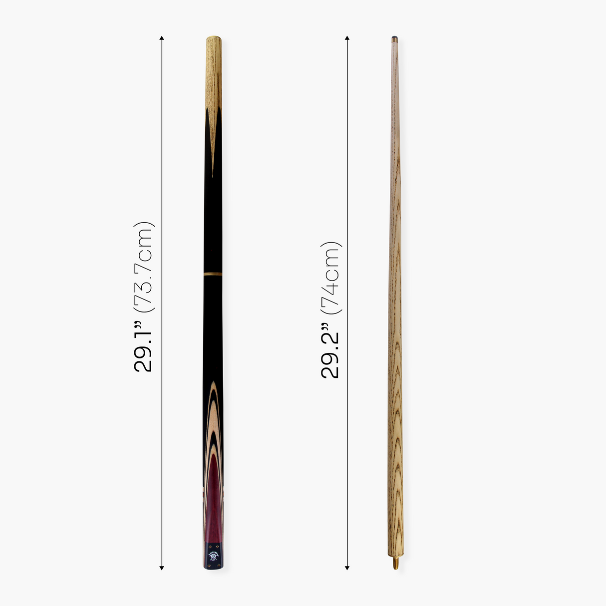 Jonny 8 Ball 57 Inch 3 Piece Length Adjustable Snooker Pool Cue 9mm Tip - Shorten to 44"