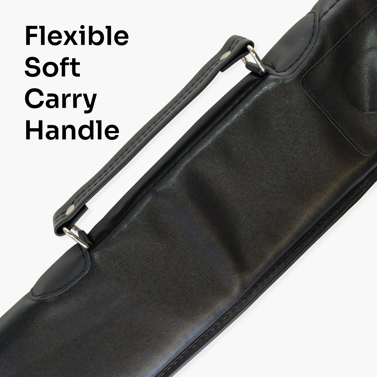 Economy Plain Black Vinyl Junior Soft Cue Case for 48 Inch Kids 2 Piece Snooker or Pool Cue