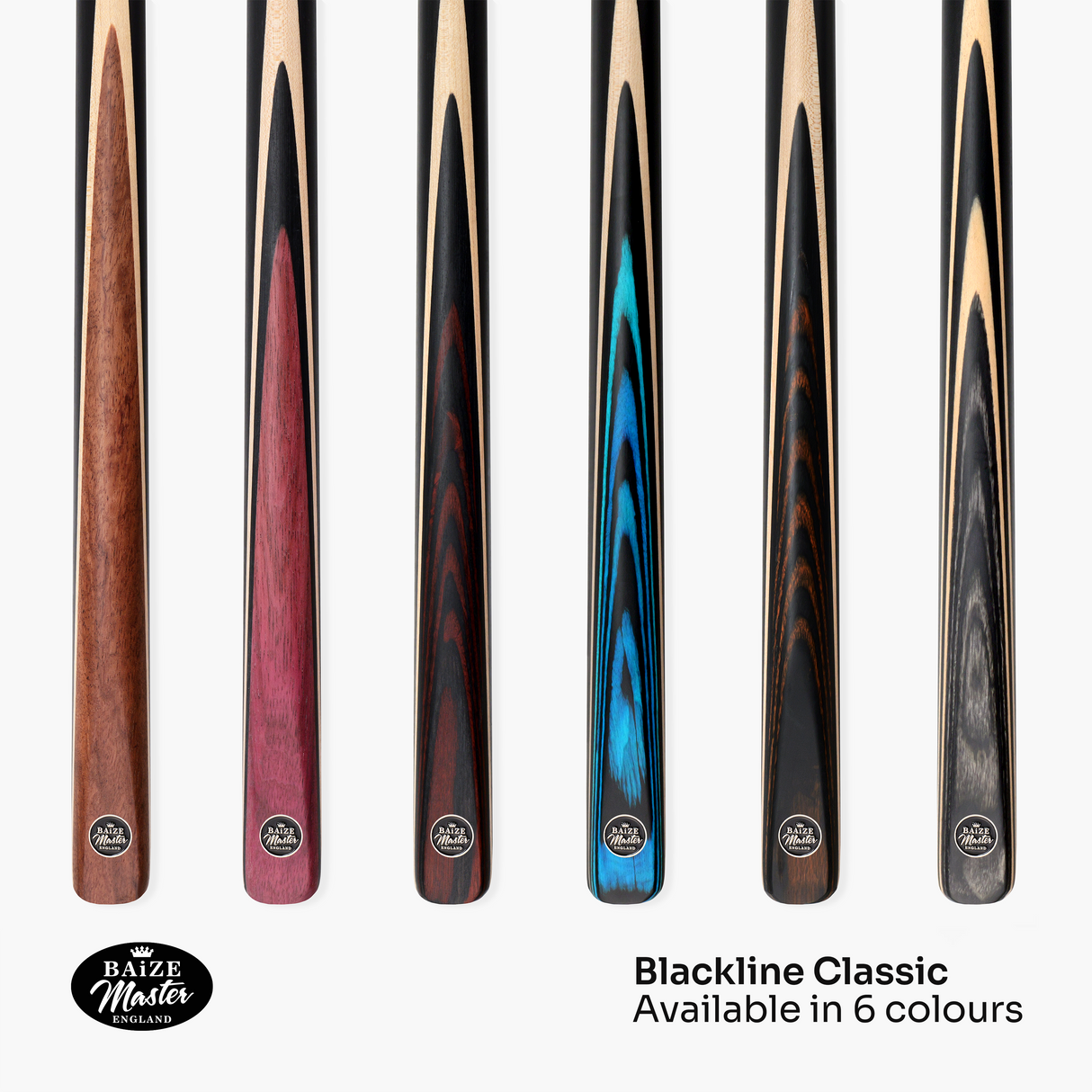 Baize Master BLACKLINE CLASSIC 2 Piece Snooker and Pool Cue 9.5mm Layered Tip