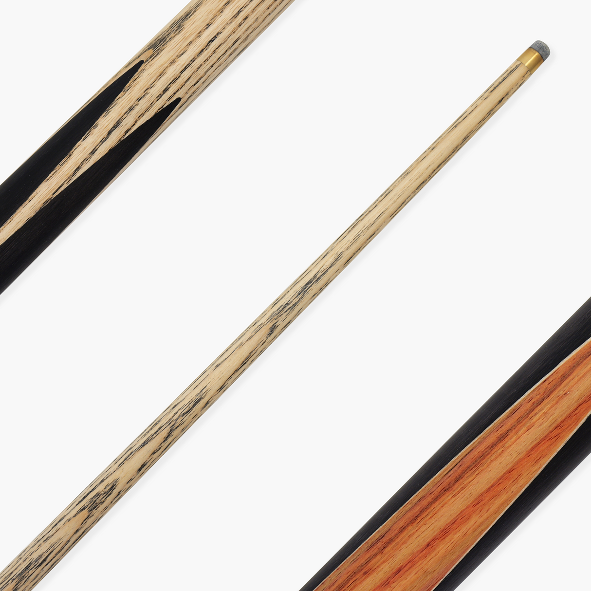 Baize Master Black Label 57 Inch One Piece Hand Spliced Premium Ebony Butt English Pool Cue with 8mm Leather Tip