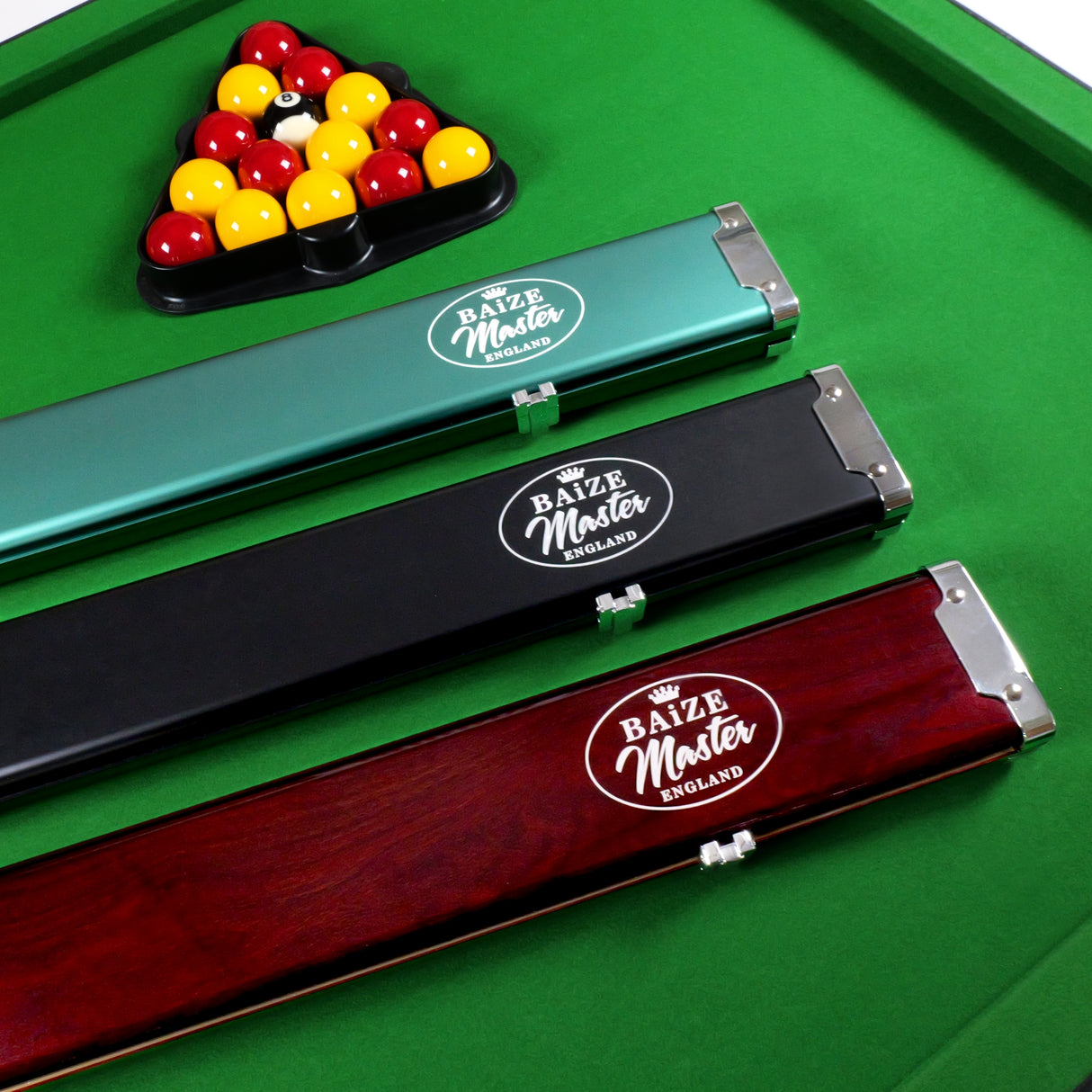 Baize Master Prestige 1 Piece Luxury Metal Cue Case - Holds 2 x 1 Piece Cues + Extensions + Accessories