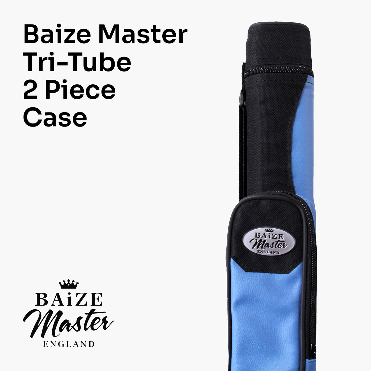 Baize Master Jimmy White 57" 2 piece Blue Conquest Snooker Pool Cue - 9.5mm Tip with Tri Tube Case
