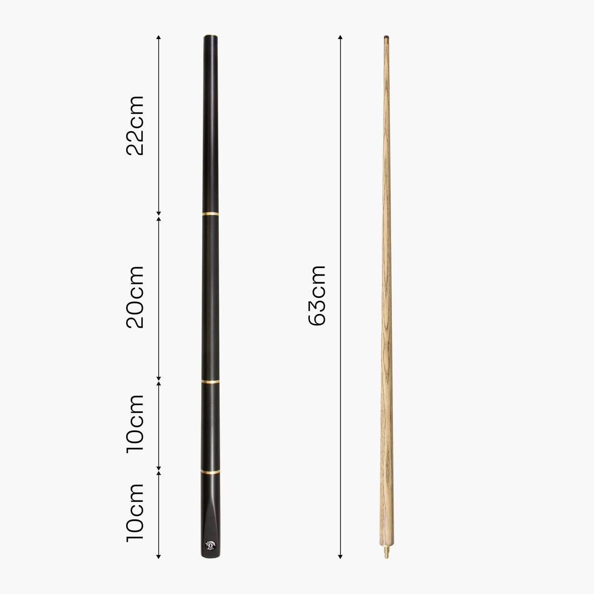 Jonny 8 Ball JUNIOR COMBI 48 Inch Adjustable 5pc Ash Pool Snooker Cue – 9mm Tip