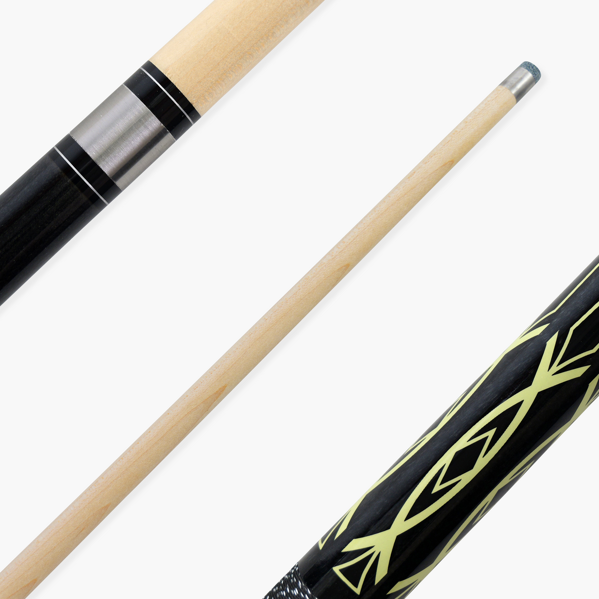 Jonny 8 Ball Geometric 57 Inch 2 Piece Snooker Pool Cue 10mm Tip