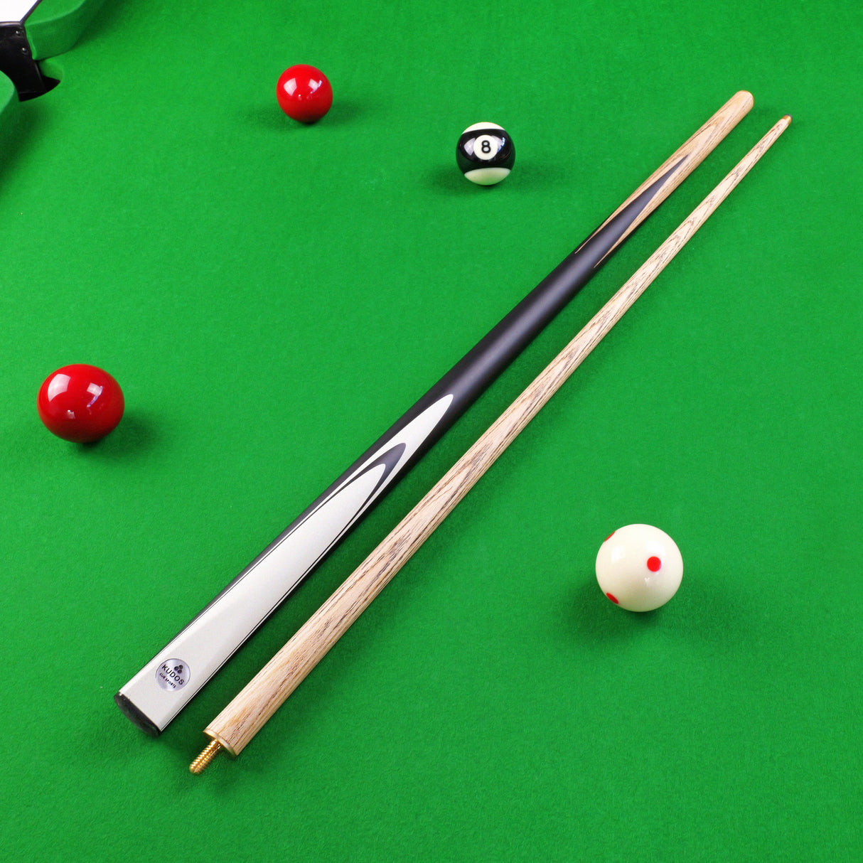 Kudos Classic Range 57 Inch Heavy Weight 2 Piece Traditional Ash Snooker Pool Cue with 9.5mm Tip