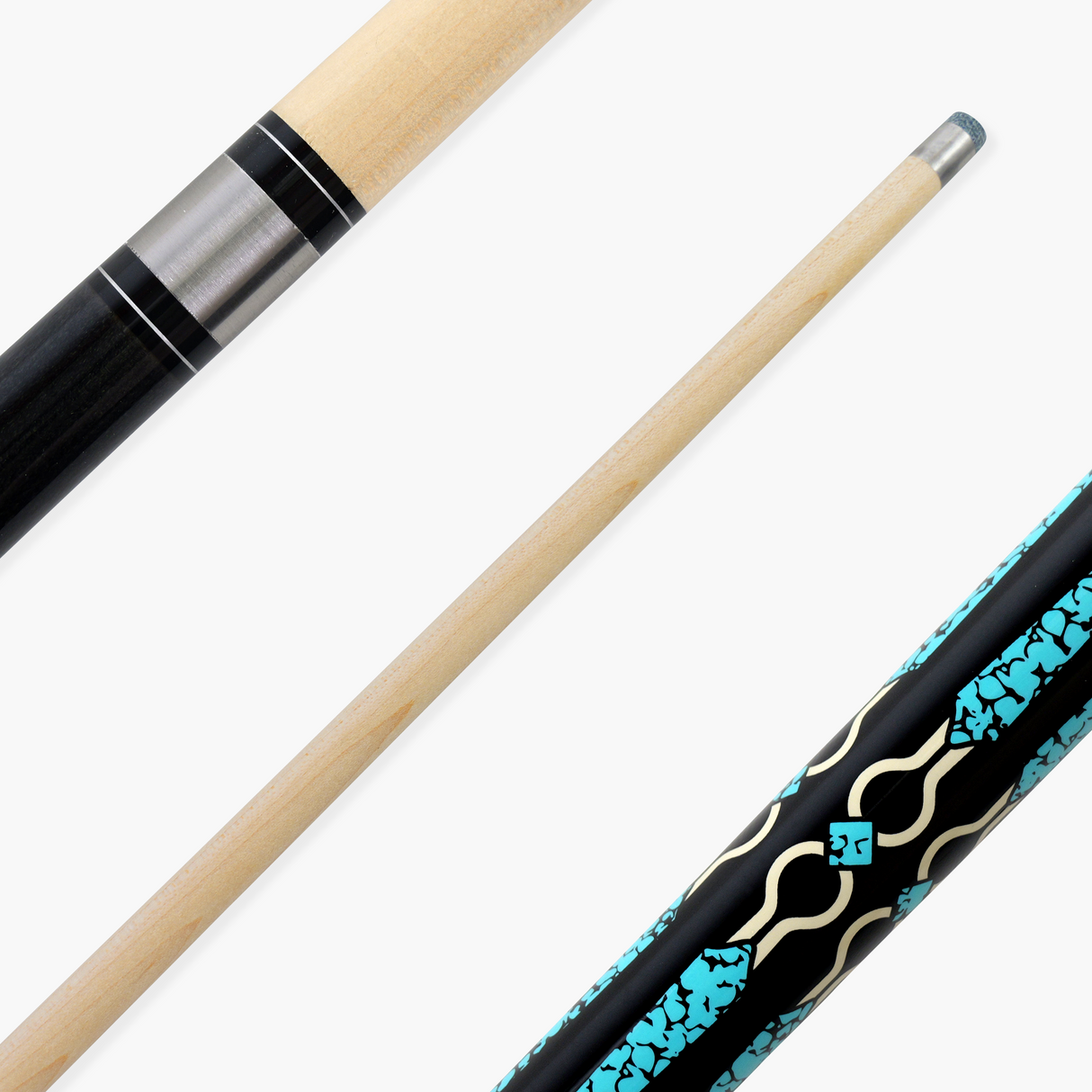 Jonny 8 Ball Geometric 57 Inch 2 Piece Snooker Pool Cue 10mm Tip