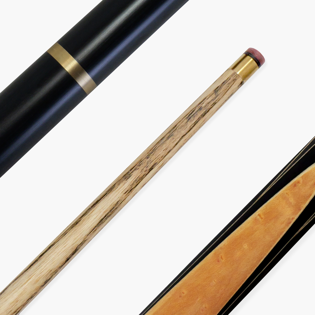 PRO147 Pearl Series Olive 57 Inch 3/4 Jointed Snooker Pool Cue 9.5mm Pro Leather Tip