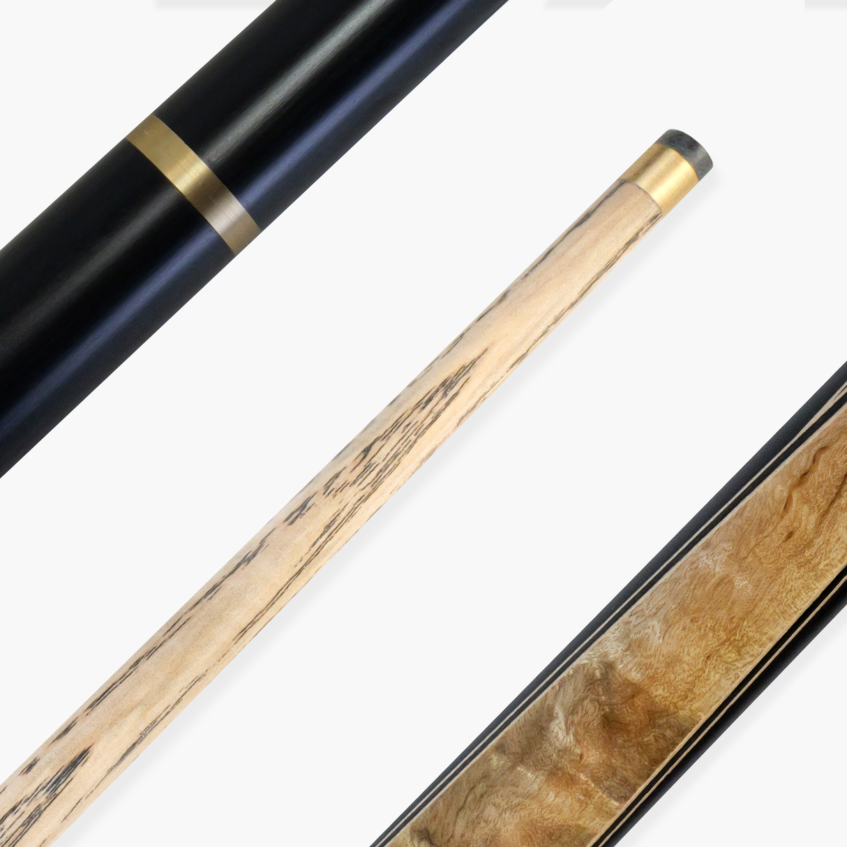 PRO147 Pearl Series Gold Camphor 57 Inch 3/4 Jointed Snooker Pool Cue 9.5mm Tip