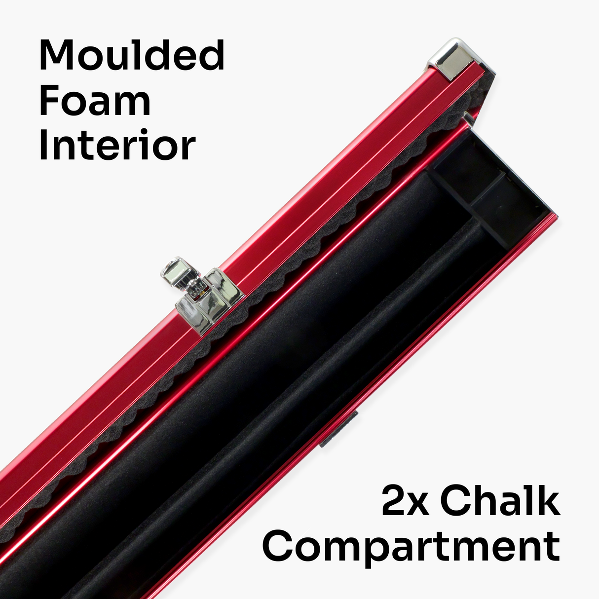 Baize Master RED 3/4 PRO LINE Aluminium Metal Ends Snooker Pool Cue Case - Holds 1 Cue