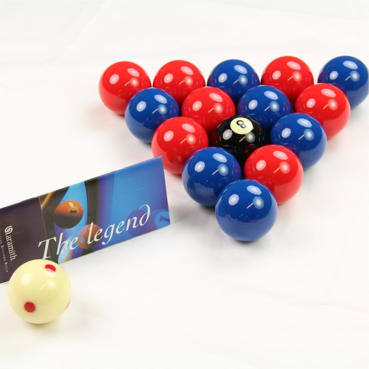 Aramith LEAGUE Edition RED & BLUE Pool Balls - PRO CUP Spotted Cue Ball