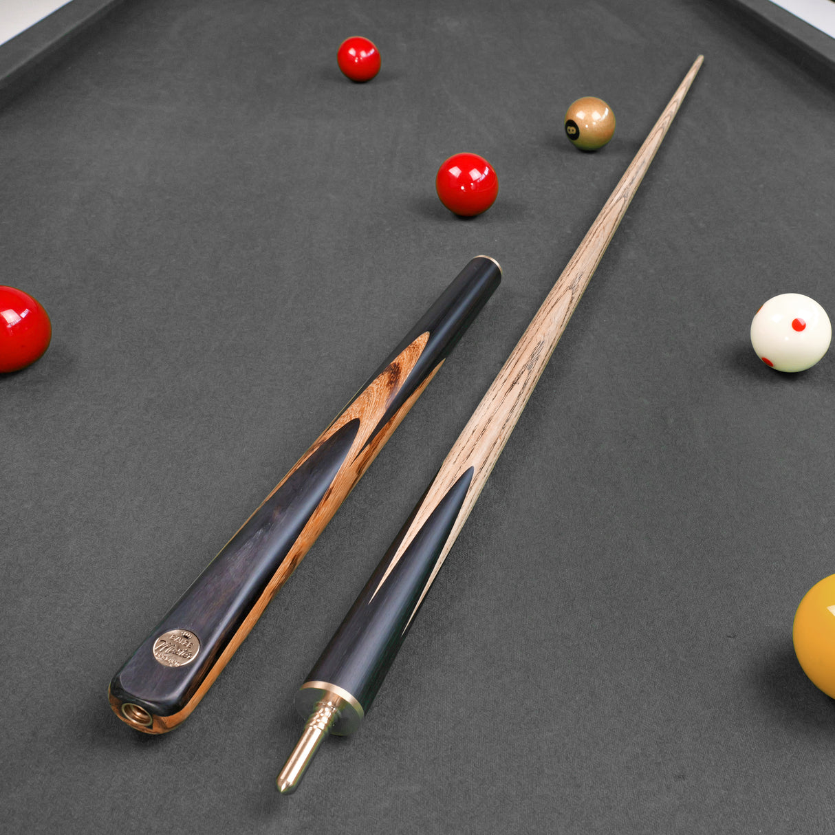 Baize Master Ember Centurion 58 Inch 3/4 Joint Hand Spliced Snooker and Pool Cue with 9.5mm Pro Impact Hybrid Tip Baize Master