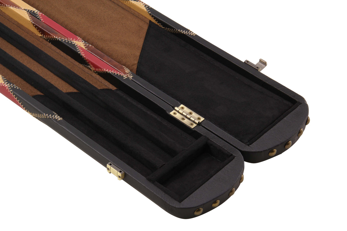 Baize Master 3/4 Joint WIDE 3 Slot BLUE DIAMONDS Luxury Round End Snooker Pool Cue Case with Studs - Holds 2 Cues