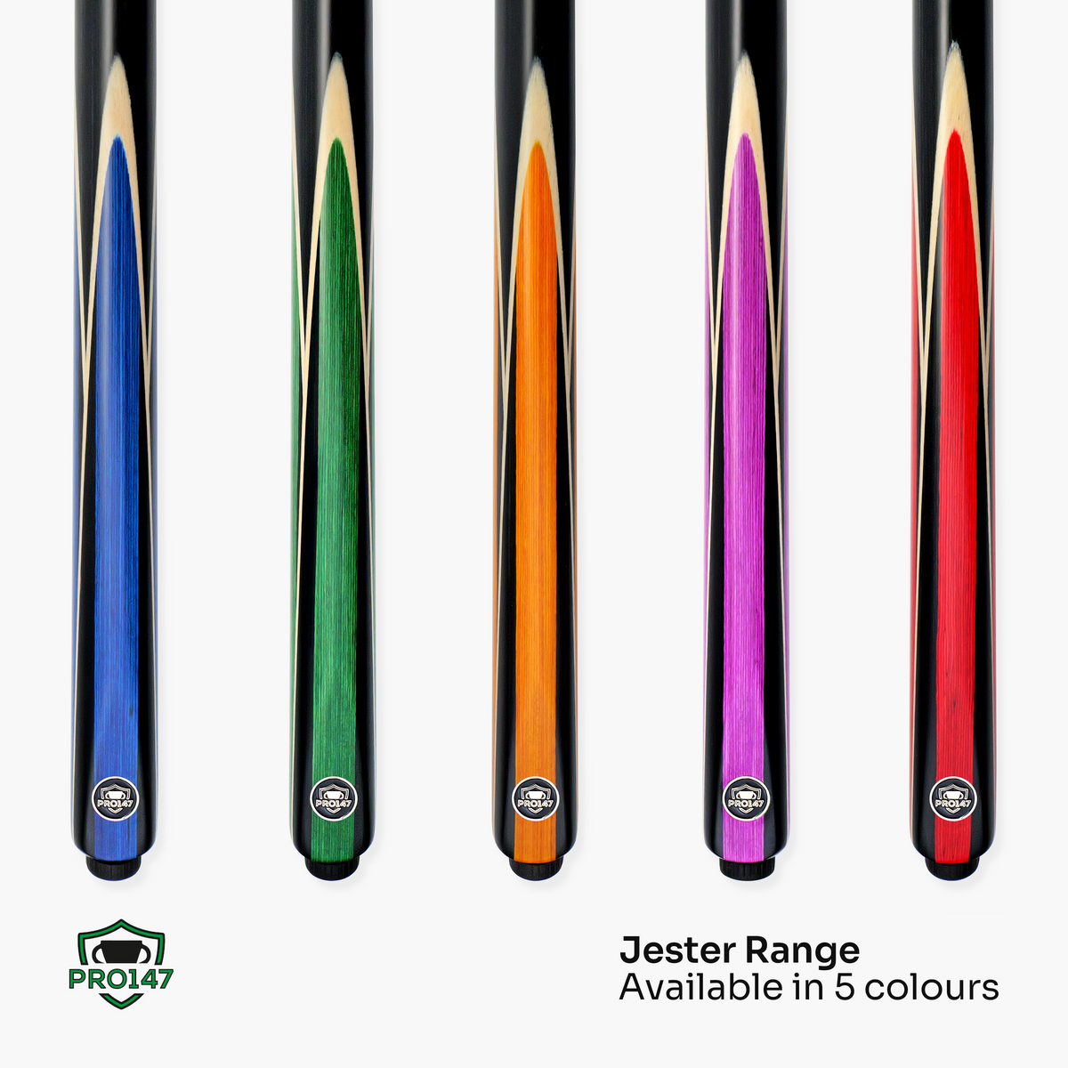 PRO147 Jester 1 Piece Snooker and Pool Cue and Case Set with 9.3mm Pro Tip
