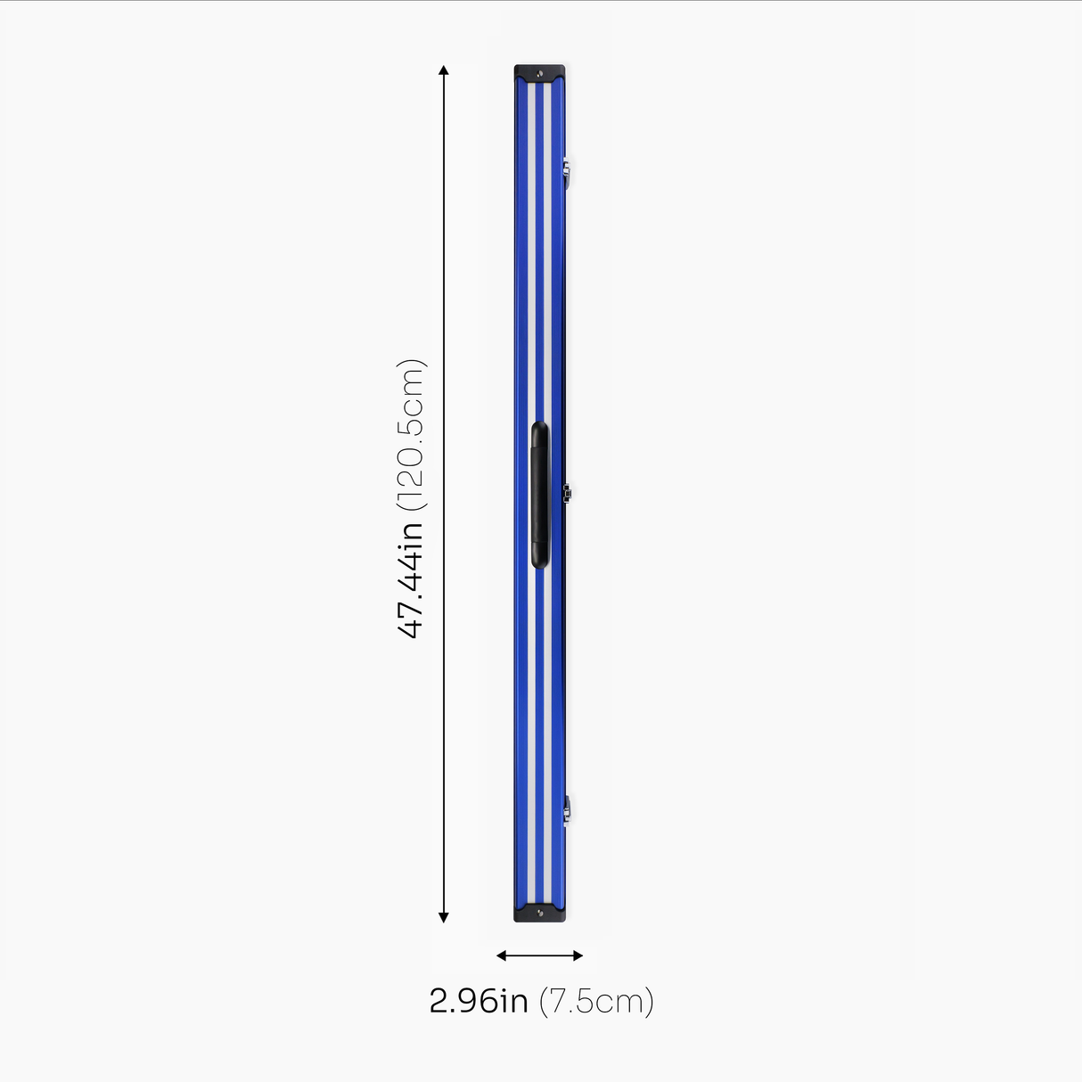Silver Stripe Pro Aluminium Premium 3/4 Snooker and Pool Cue Case - Holds 1 x 3/4 Joint Cue + Extensions