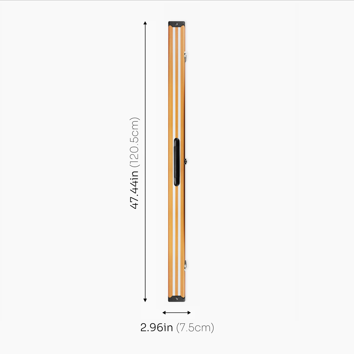 Silver Stripe Pro Aluminium Premium 3/4 Snooker and Pool Cue Case - Holds 1 x 3/4 Joint Cue + Extensions