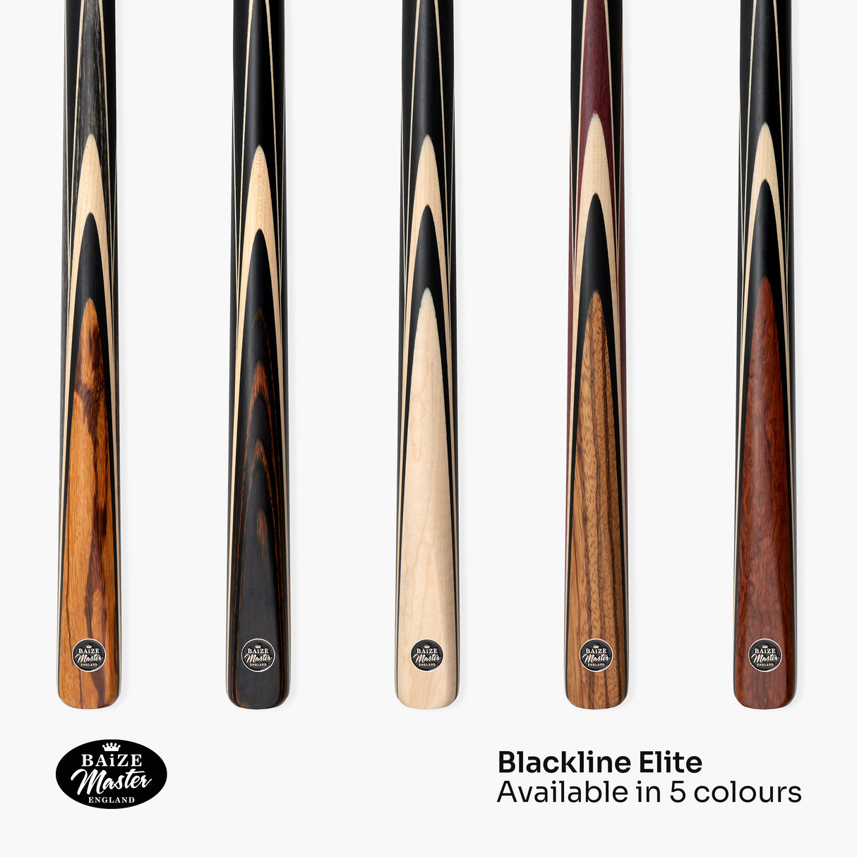 Baize Master BLACKLINE ELITE 2 Piece Snooker and Pool Cue and Case Set 9.5mm Layered Tip