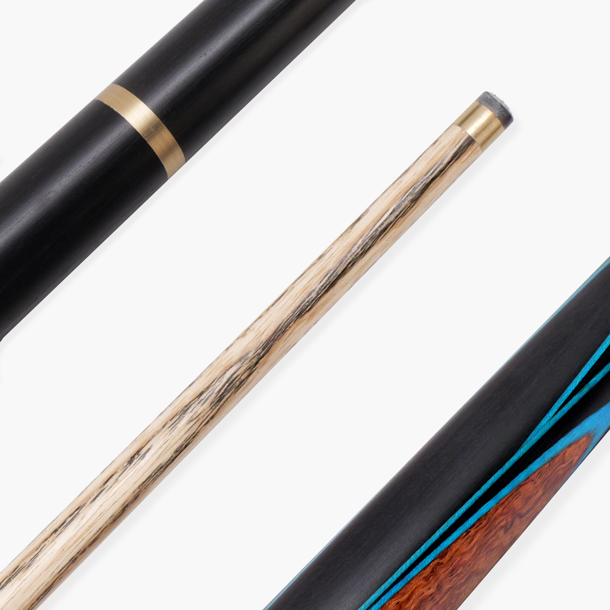 Baize Master Gold Series Blue Ascot 3/4 Joint English Pool Cue and Case Set with 8.5mm Tip
