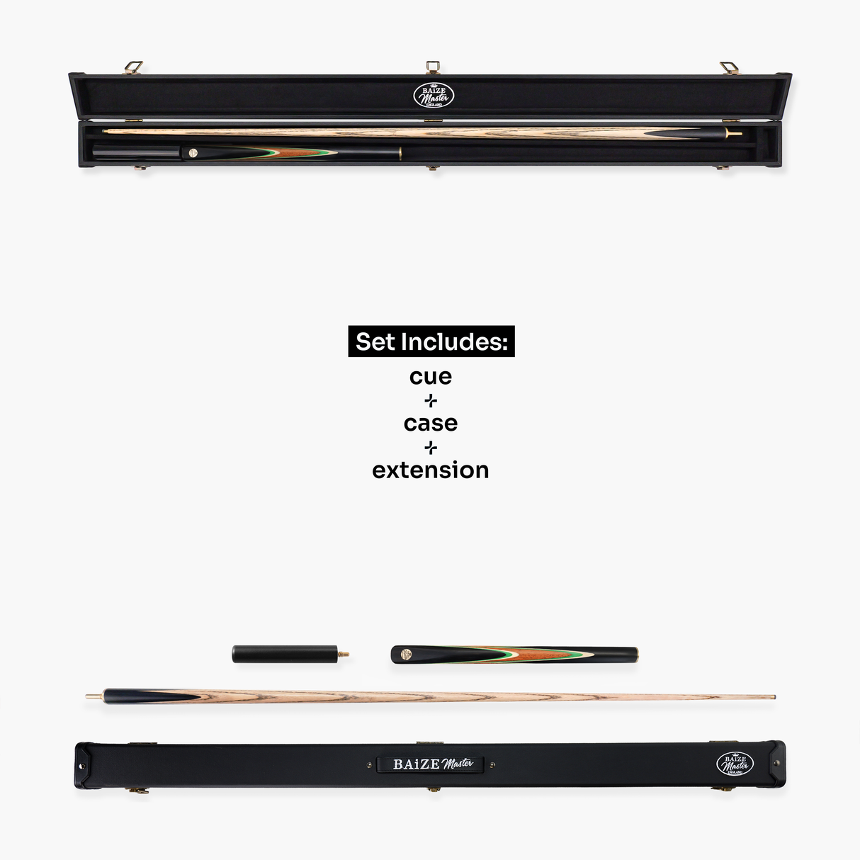 Baize Master Forest Marksman ¾ Joint English Pool Cue and Case Set with 8.5mm Baize Master Pro Impact Hybrid Tip