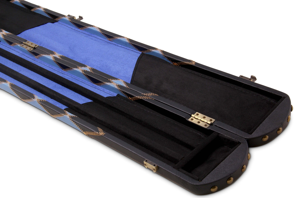 Baize Master 1 Piece DIAMONDS Luxury Round Ends Snooker Pool Cue Case with Studs - Holds 3 Cues