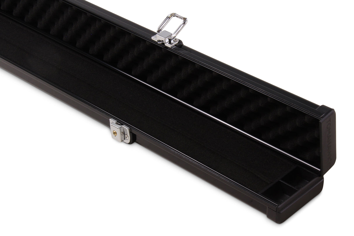 1 Piece Wide Aluminium LOCKABLE LUXURY Snooker Pool Cue Case - Holds 2 Cues
