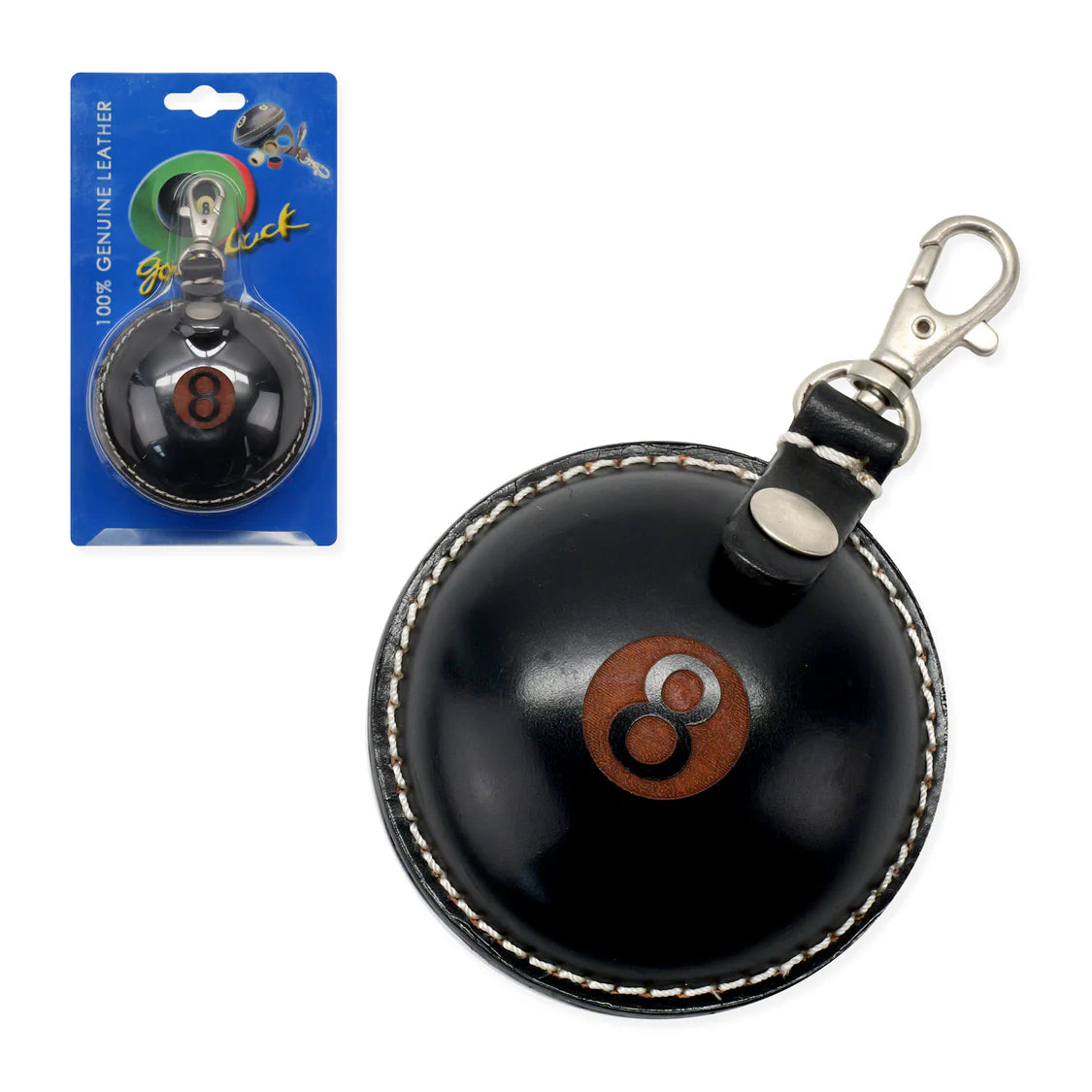 Genuine Leather No.8 Chalk & Accessory Holder Keyring