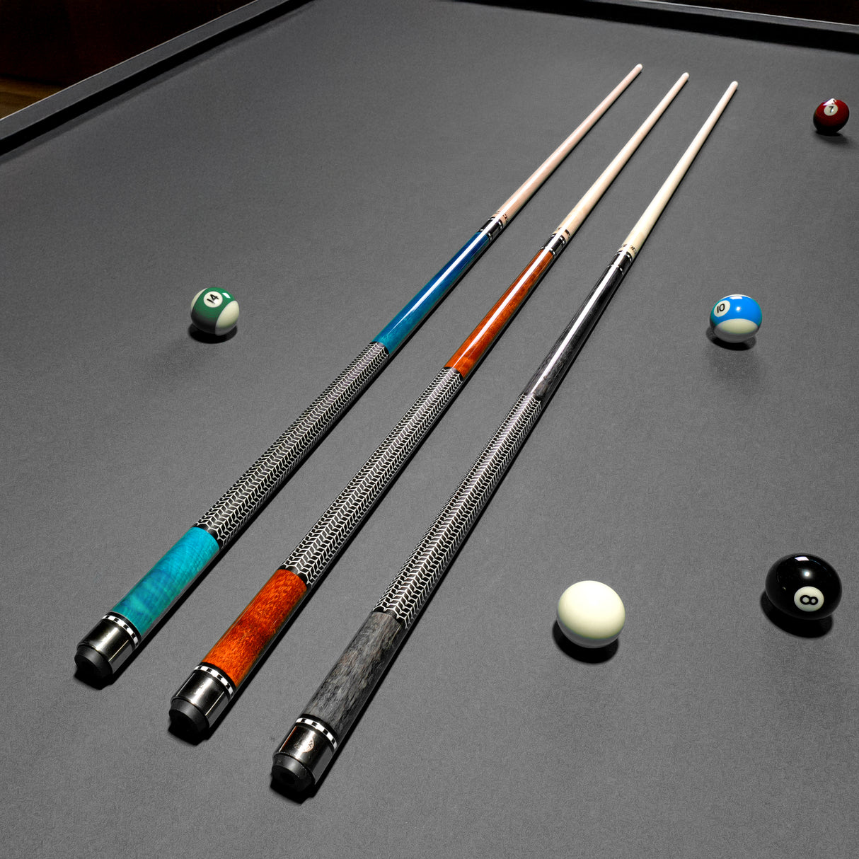 Jonny 8 Ball IRONWEAVE 2 Piece American Pool Cue and Case Set with 12.5mm Layered Leather Tip