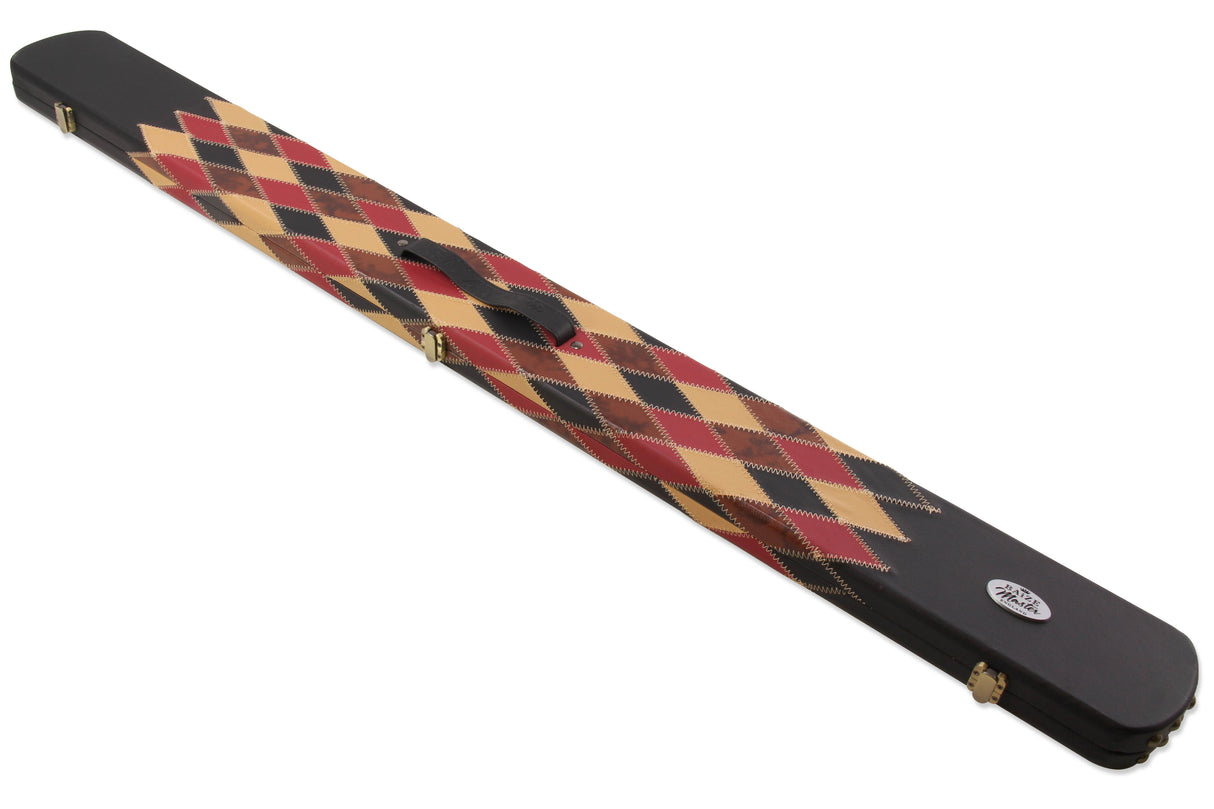Baize Master 3/4 Joint WIDE 3 Slot BLUE DIAMONDS Luxury Round End Snooker Pool Cue Case with Studs - Holds 2 Cues
