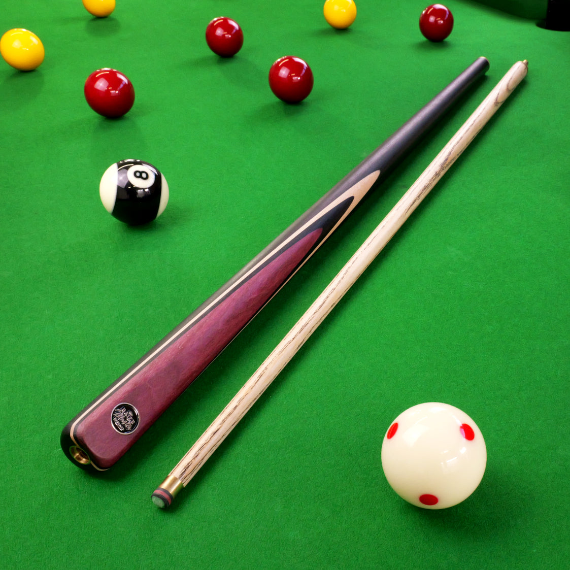 Baize Master BLACKLINE CLASSIC 2 Piece Snooker and Pool Cue and Case Set 9.5mm Layered Tip