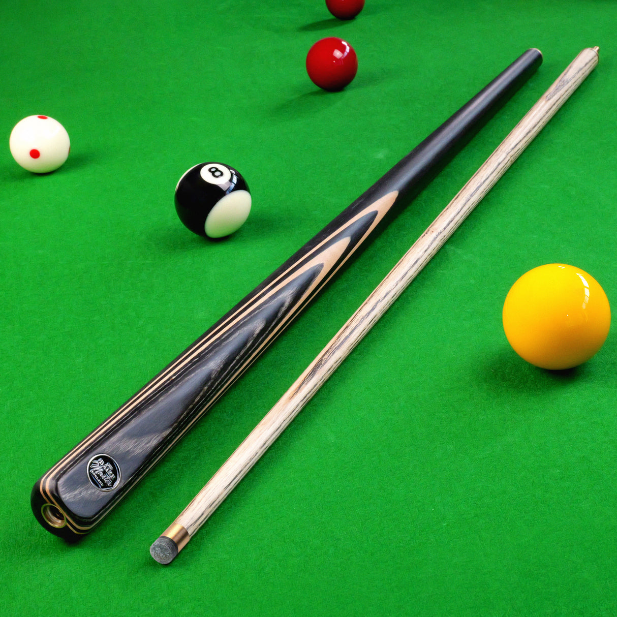 Baize Master BLACKLINE CLASSIC 2 Piece English Pool Cue and Case Set 8.5mm Pro Impact Tip