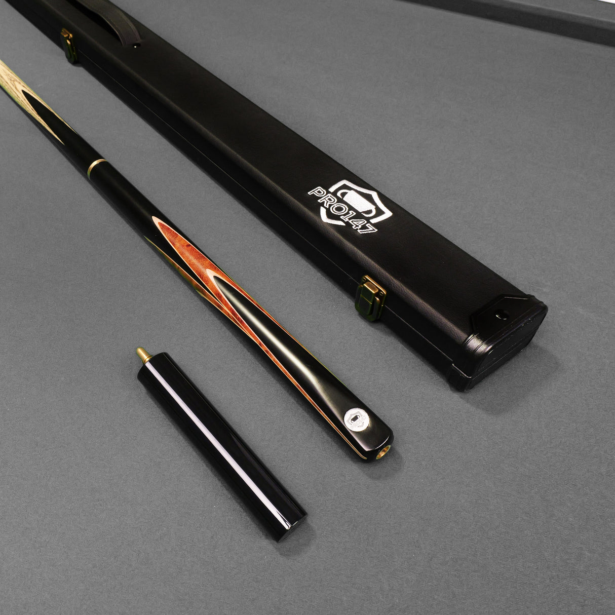 PRO147 Hazel Eclipse 3/4 Joint Snooker and Pool Standard Cue and Case Set with 9.5mm Green Layered Tip
