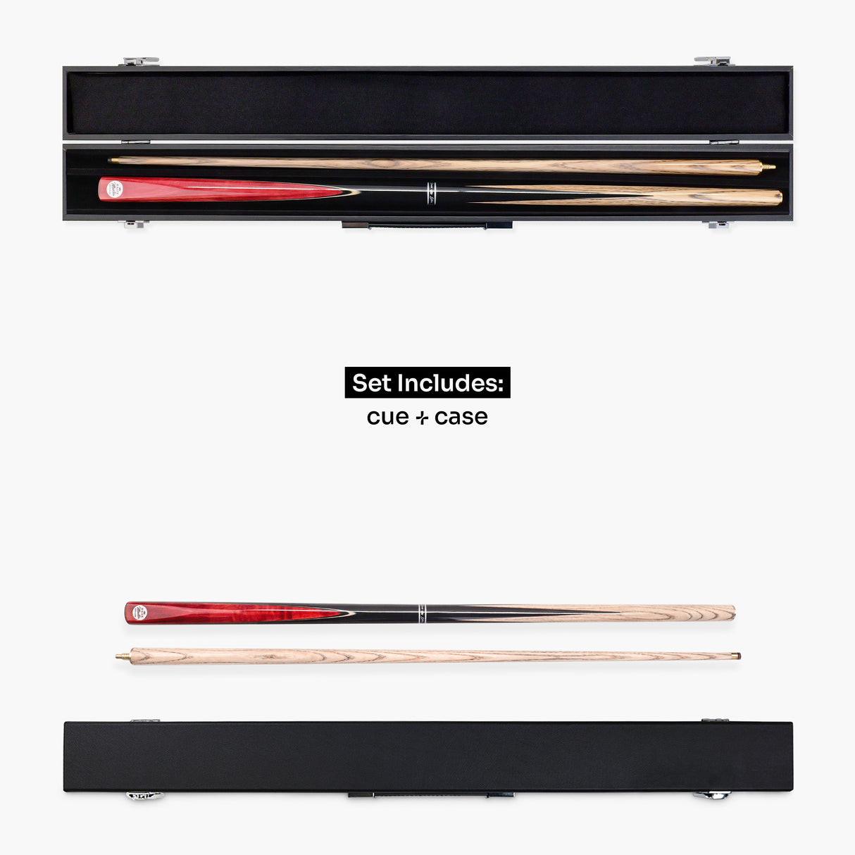Baize Master 57 Inch CONQUEST 2 Piece Snooker Pool Cue and Hard Case Set 9.5mm Tip