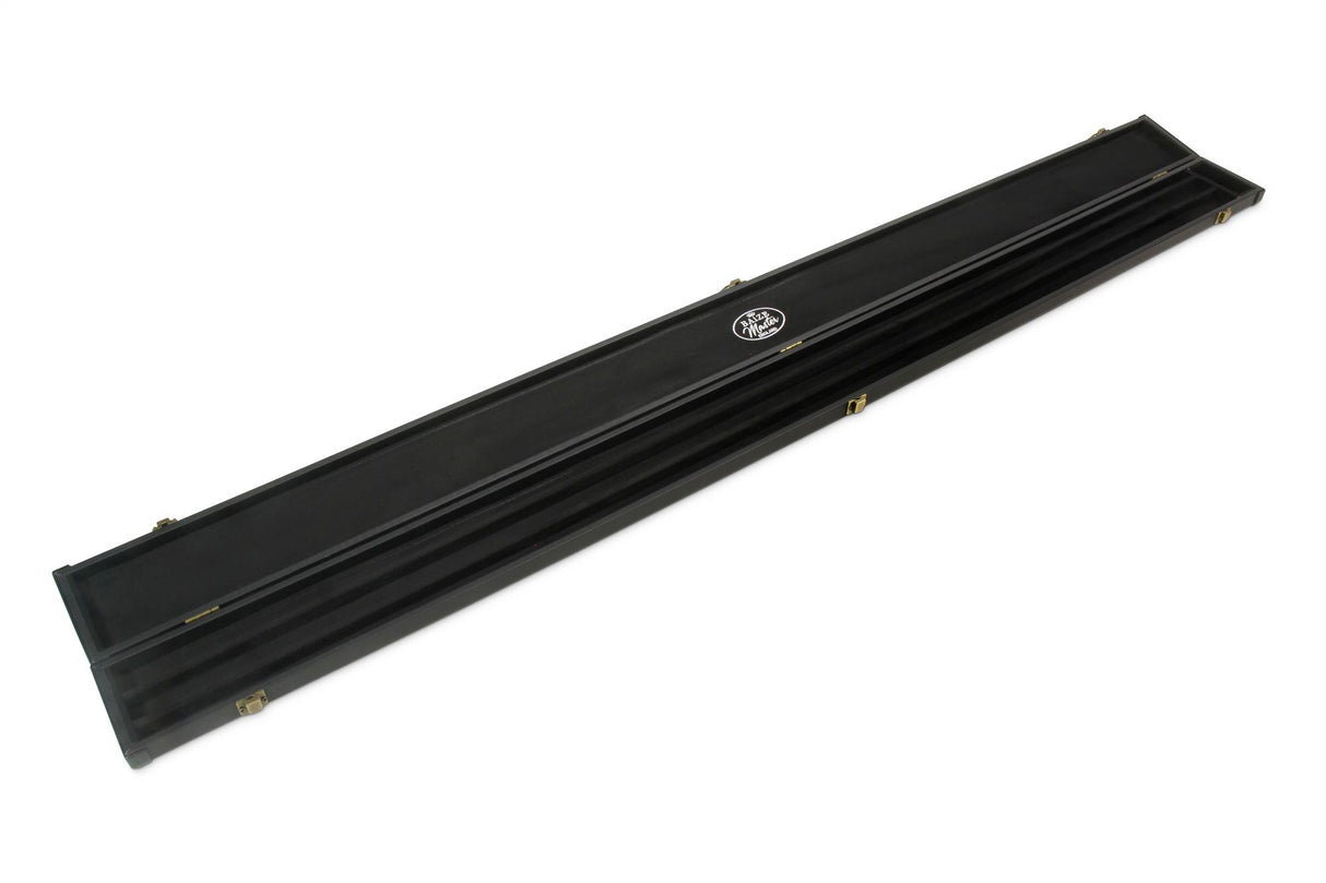 Baize Master 1pc WIDE PLAIN BLACK Pool Snooker Cue Case with Plastic Ends - Holds 3 Cues