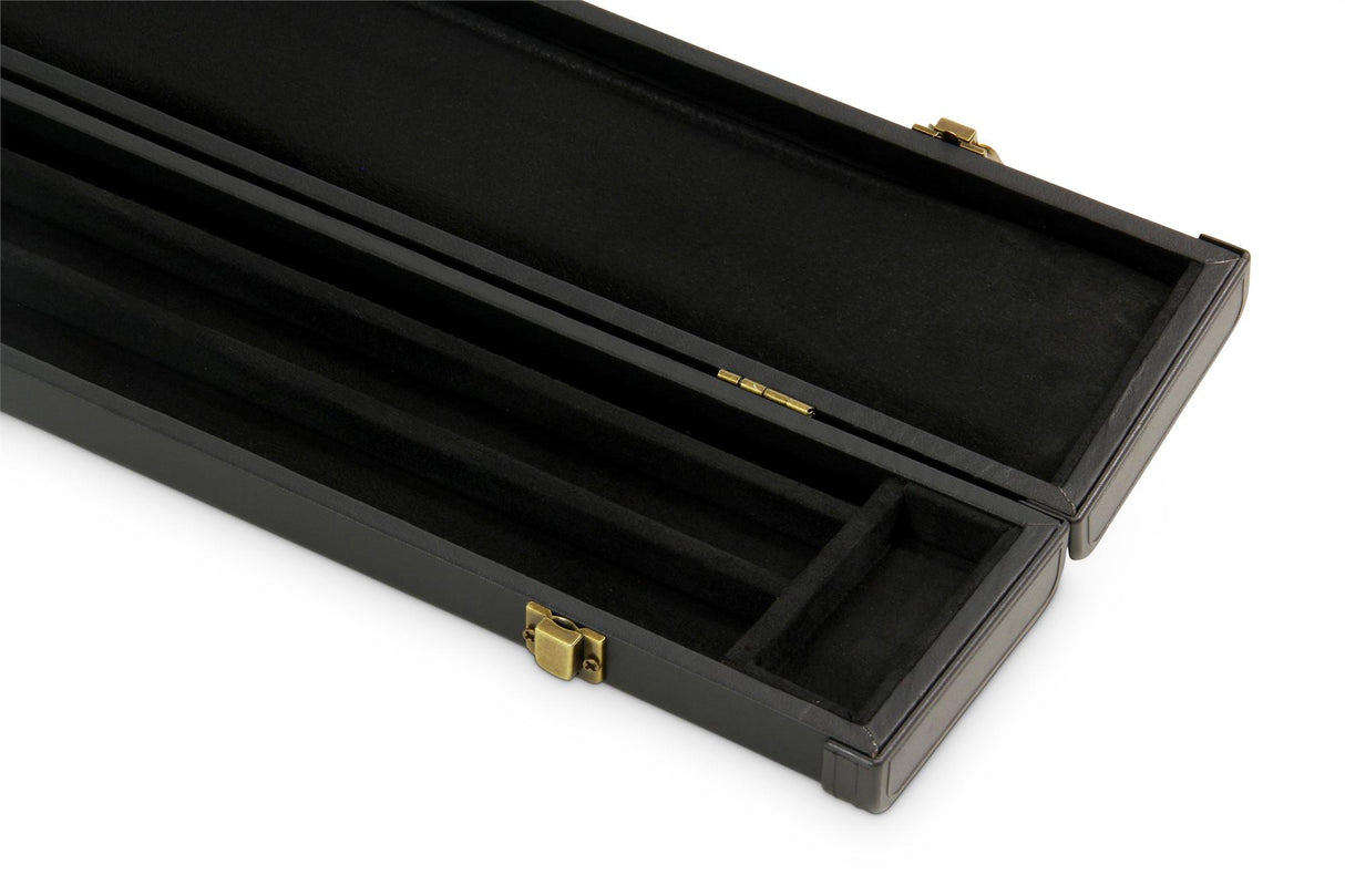 Baize Master 1pc WIDE PLAIN BLACK Pool Snooker Cue Case with Plastic Ends - Holds 3 Cues