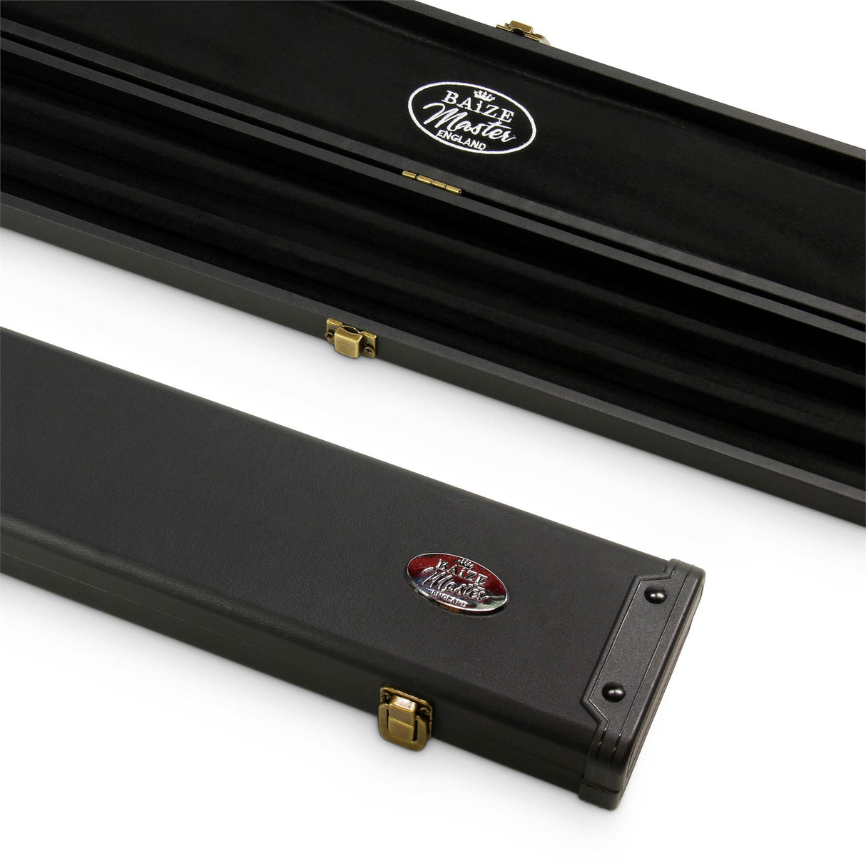 Baize Master 1pc WIDE PLAIN BLACK Pool Snooker Cue Case with Plastic Ends - Holds 3 Cues