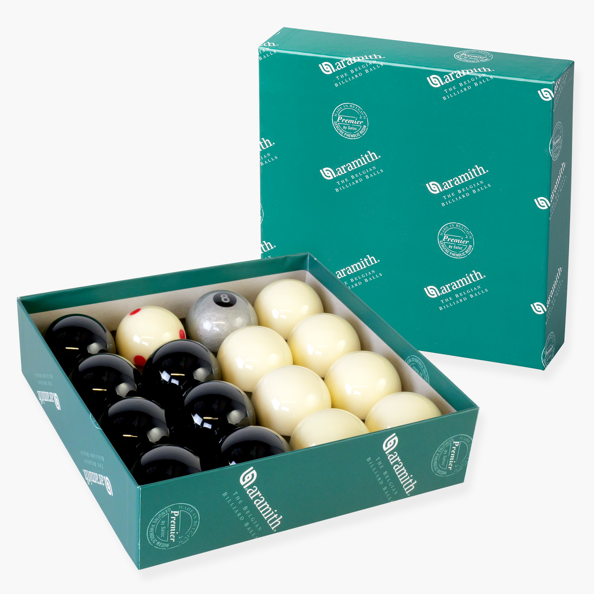 EXCLUSIVE! Aramith SILVER 8 BALL Edition BLACK & WHITE Pool Balls - PRO CUP Cue Ball