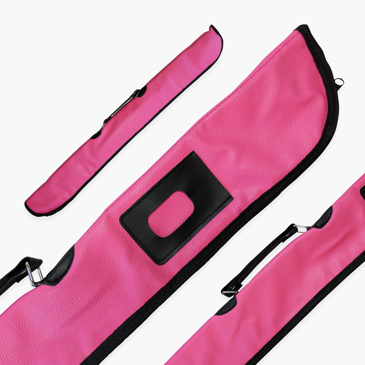 Quality Thick Padded HOT PINK Vinyl 2pc Soft Snooker Pool Cue Case