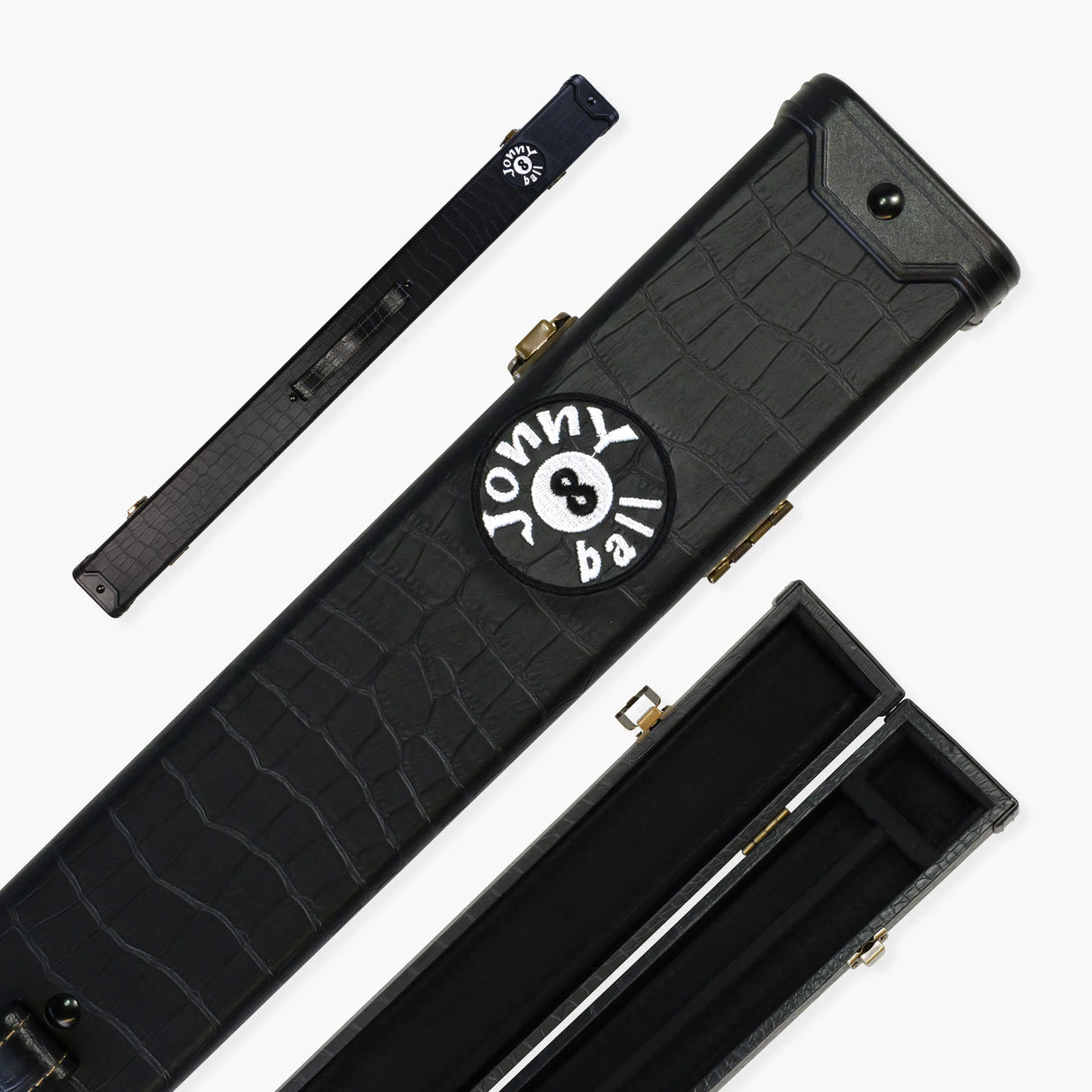 Jonny 8 Ball BLACK CROC Luxury Snooker Pool Cue Case – For 2 Piece Centre Joint Cue Jonny 8 Ball