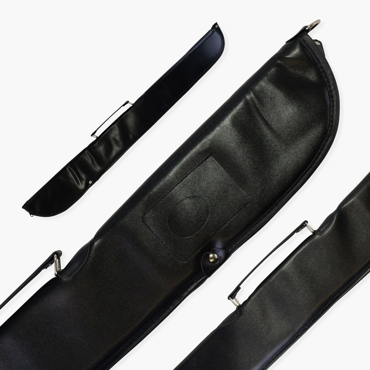 Economy Plain Black Vinyl Soft Cue Case for 57 Inch 2 Piece Snooker or Pool Cue Cue & Case