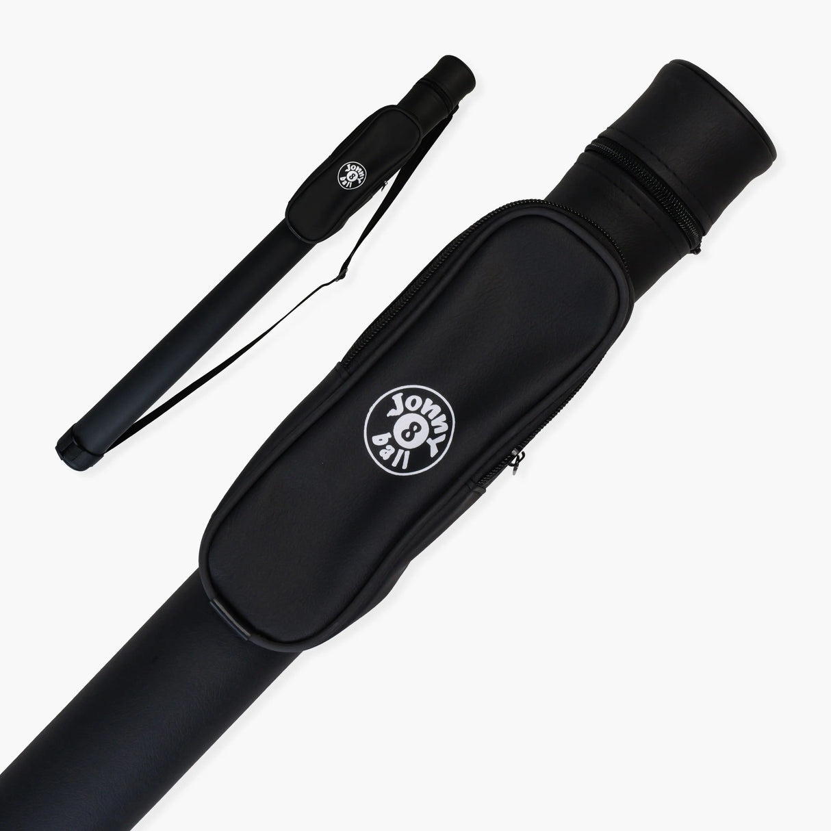 Jonny 8 Ball Black Tubular Cue Case + Shoulder Strap - Holds 2pc Snooker or Pool Cue Jonny 8 Ball