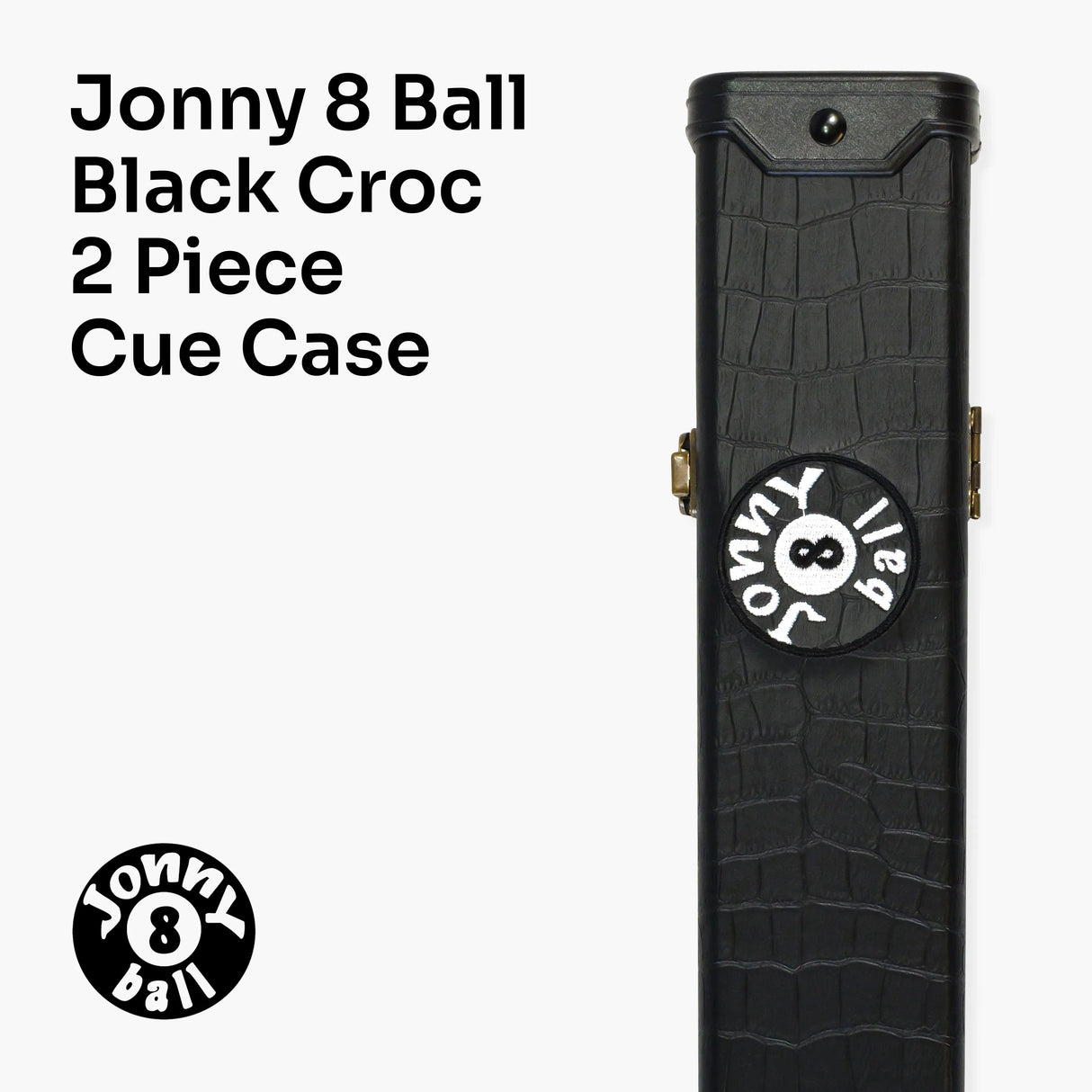 Jonny 8 Ball BLACK CROC Luxury Snooker Pool Cue Case – For 2 Piece Centre Joint Cue Jonny 8 Ball