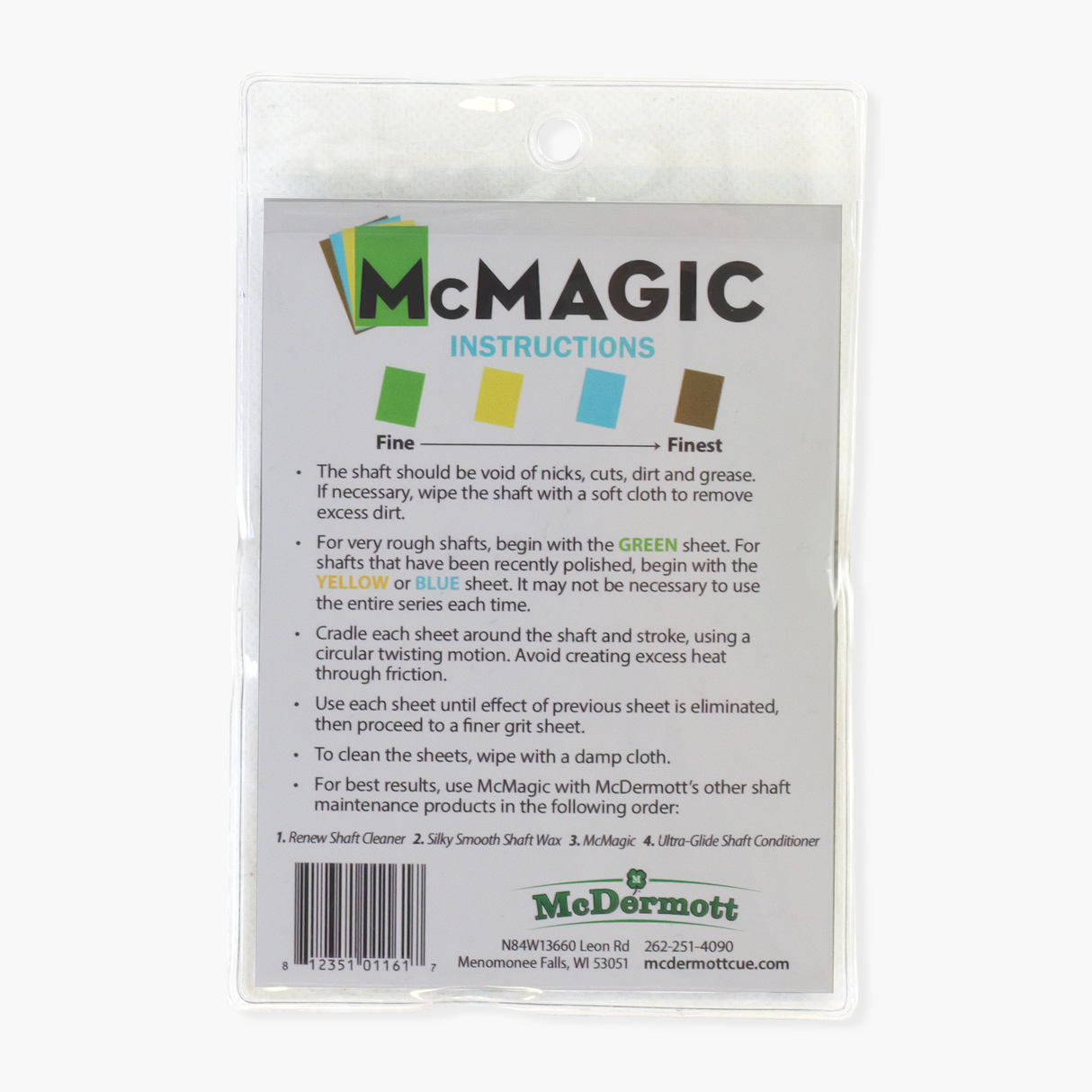 McDermott McMagic Shaft Burnishing System for Cue Care | Cue + Case